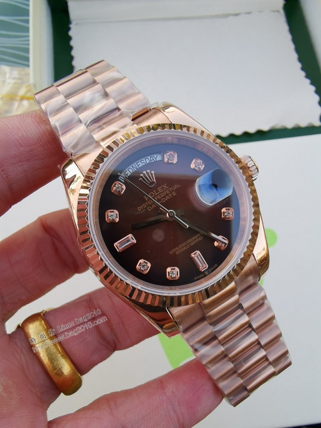 勞力士複刻手錶 Rolex星期日曆型daydate系列 36mm 全自動機械機芯女士腕表  gjs1859